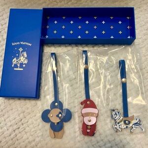 Louis Vuitton Set of 3 Holiday Ornament Bag Charm NWB VIP Gift